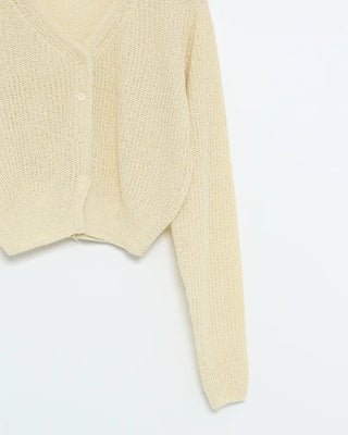V-neck crop cardigan