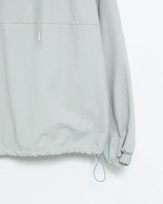 Melange-lined nylon hooded anorak