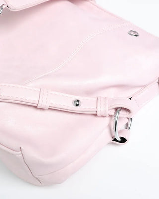 Side buckle point shoulder bag