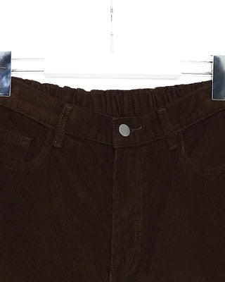 Corduroy back elastic Bermuda shorts