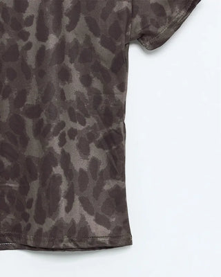 Leopard print cropped t-shirt