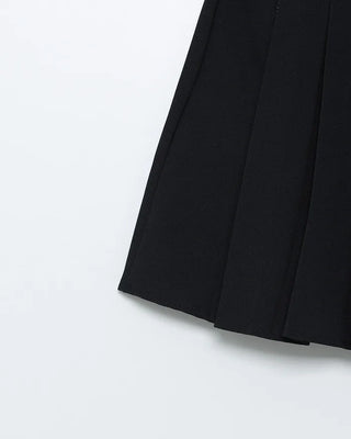 Pleated mini skirt and belt set