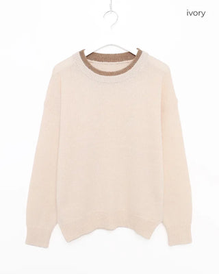 Neckline Layered Round Knit
