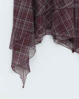 Asymmetrical check camisole dress
