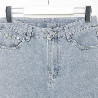 Side-slit vintage denim pants
