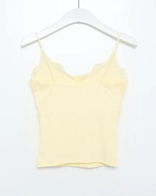 Lace button sleeveless top