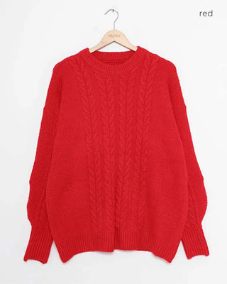 Oversized Cable Knit Long Sweater
