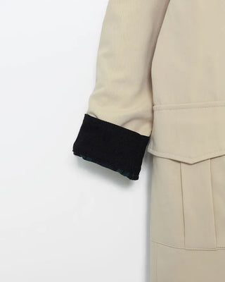Loose-fit half trench coat