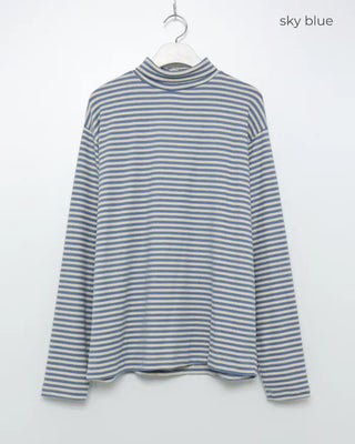 Turtleneck striped long-sleeve T-shirt
