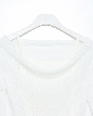 Lace sheer top and camisole set
