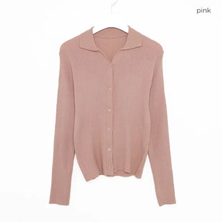 V-neck ribbed cardigan