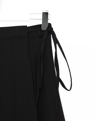 Pleated Asymmetrical Wrap Skirt
