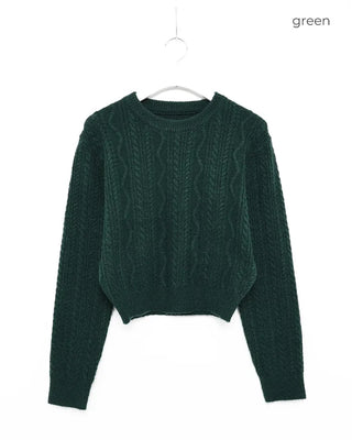 Cropped round knit