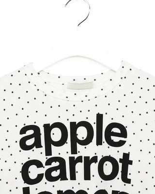 Star pattern lettering short-sleeved T-shirt