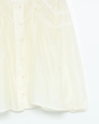 Scalloped lace detail blouse