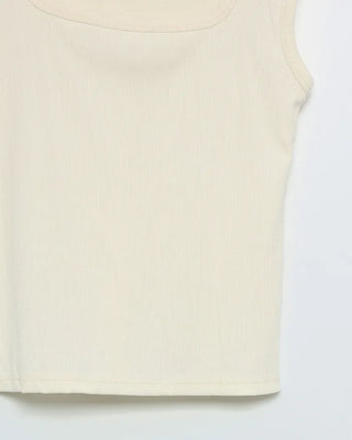 2-Way Ribbed Sleeveless Tank Top