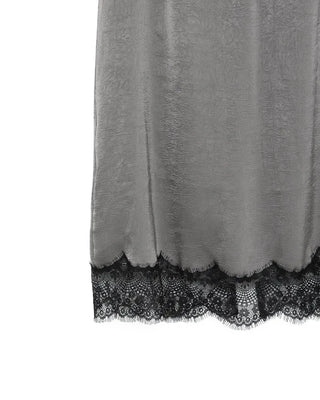 Lace satin maxi skirt