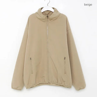 Zip-up nylon boa jacket
