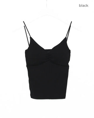 Shirred strap bra top