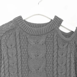 One-shoulder cable knit