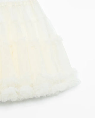 Lace tiered mini skirt