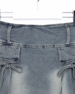 Ribbon pocket mini skirt
