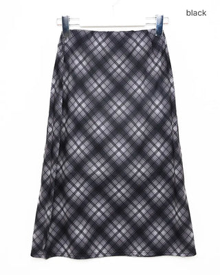 Vintage check midi skirt