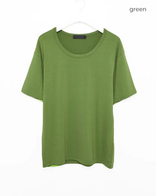 U-neck simple short-sleeved T-shirt