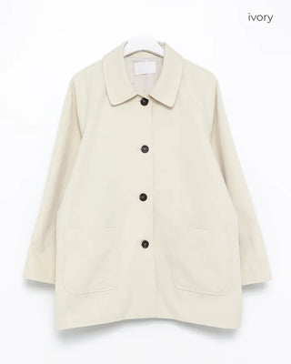 Square pocket single half trench coat