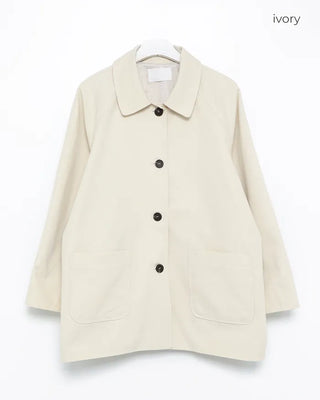 Square pocket single half trench coat