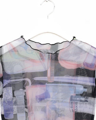 Graphic Mesh Cropped T-Shirt