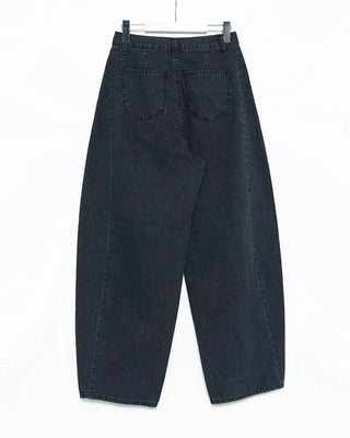 Striped wide summer denim pants