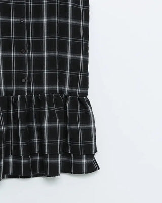 Checked sleeveless bustier