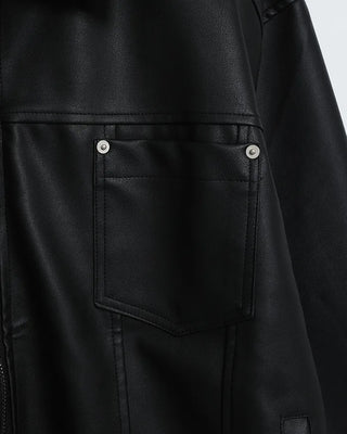 2-way rivet leather jacket