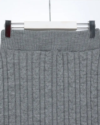 Knit lace midi skirt