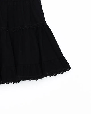Tiered lace ruffle mini skirt