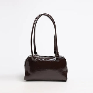 Two-pocket half-moon shoulder bag