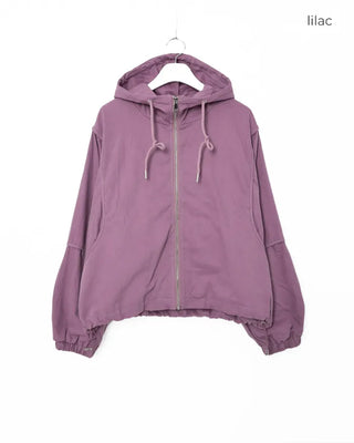 Piping Tape Point High Neck Hooded Jumper