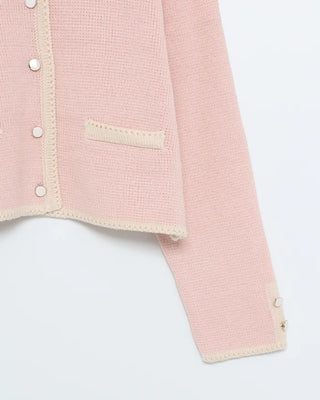 Two-tone knit cardigan