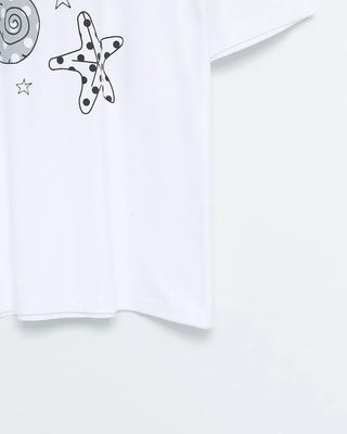 (Unisex) Printed Point Short-Sleeve T-Shirt