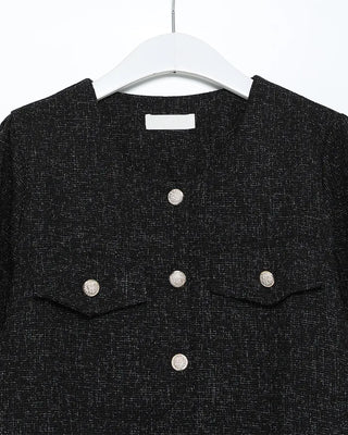 Gold button tweed jacket