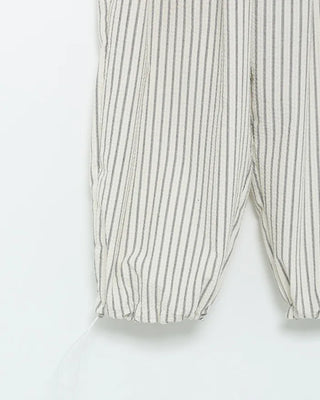 Seersucker striped wide-leg pants