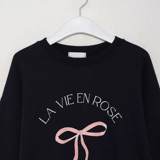 Ribbon print sweatshirt