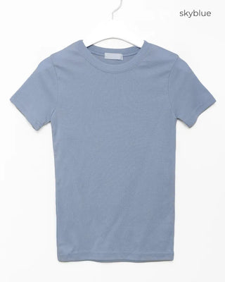 Slim Long Round Short-Sleeve T-Shirt