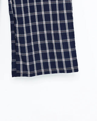 Waist two-tone check seersucker wide pants