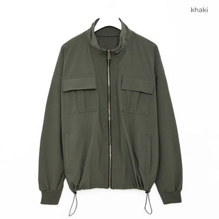High-neck cargo pocket zip-up