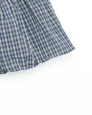 Belted check balloon mini skirt