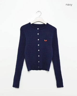 Cherry Cable Knit Cardigan