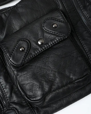 Cargo Pocket Square Leather 2-Way Bag