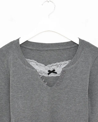 Lace sleeveless set T-shirt